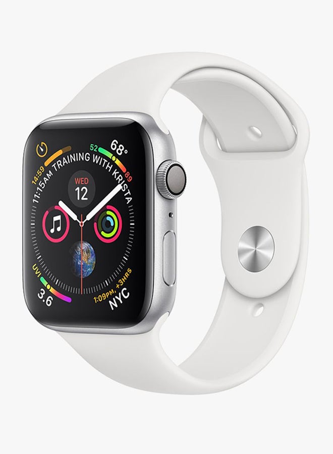 ابل  مُجدد - ساعة سيريس 4 بقطر 40 مم مزودة بجهاز تحديد المواقع العالمي هيكل خارجي من الألومنيوم الفضي وسوار رياضي أبيض - Image 2