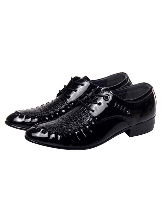 Generic Pointed Toe Lace-Up Shoes Black  - Image 3
