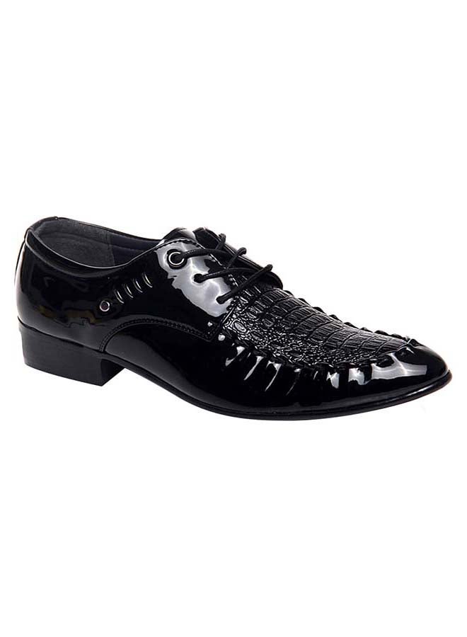 Generic Pointed Toe Lace-Up Shoes Black  - Image 1