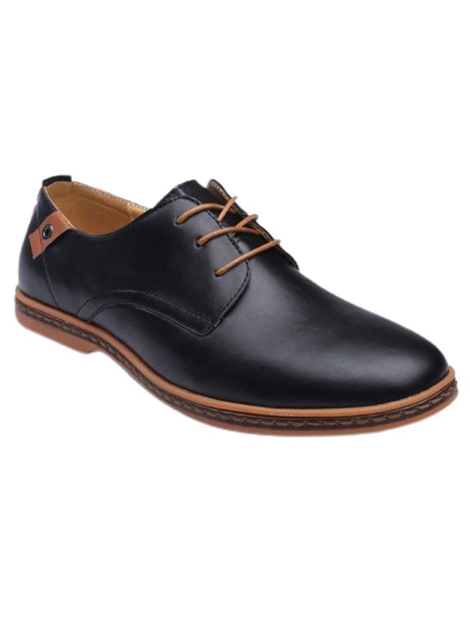 Lace-up Pointed Oxford Casual Shoes Black - Image 1