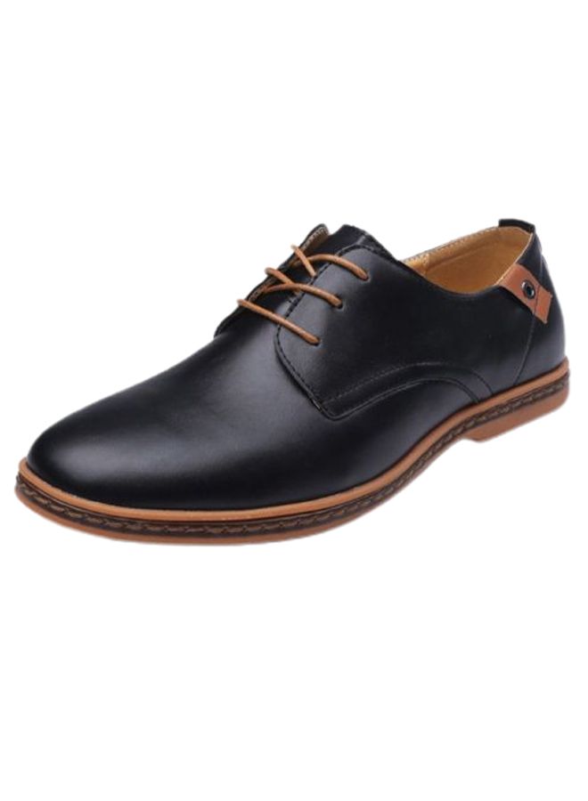 Lace-up Pointed Oxford Casual Shoes Black - Image 2
