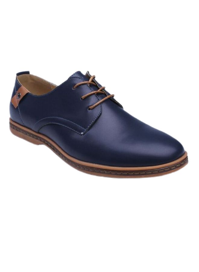Lace-up Pointed Oxford Casual Shoes Blue  - Image 1