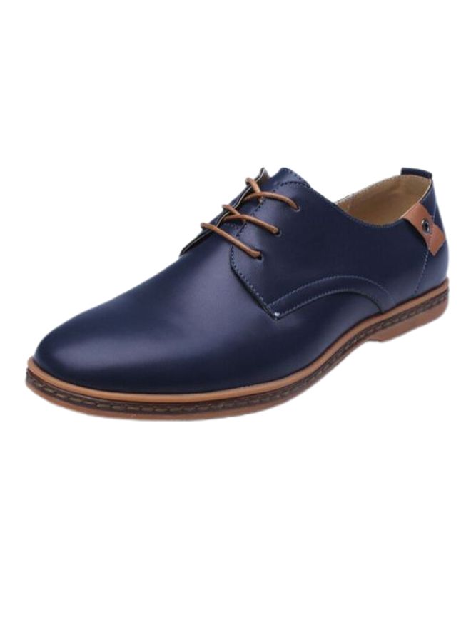Lace-up Pointed Oxford Casual Shoes Blue  - Image 2