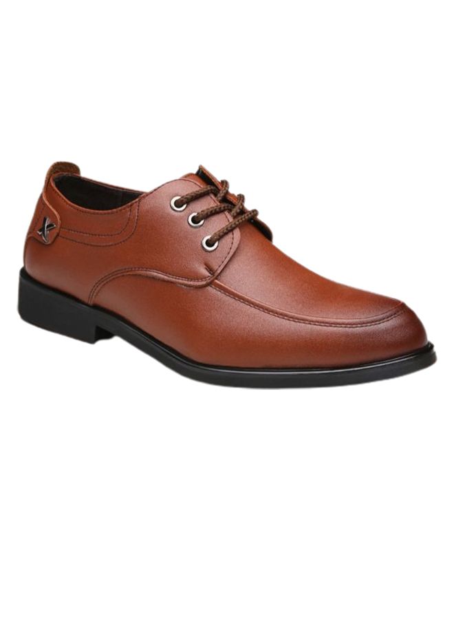 Lace-up Pointed Oxford Casual Shoes Brown  - Image 1