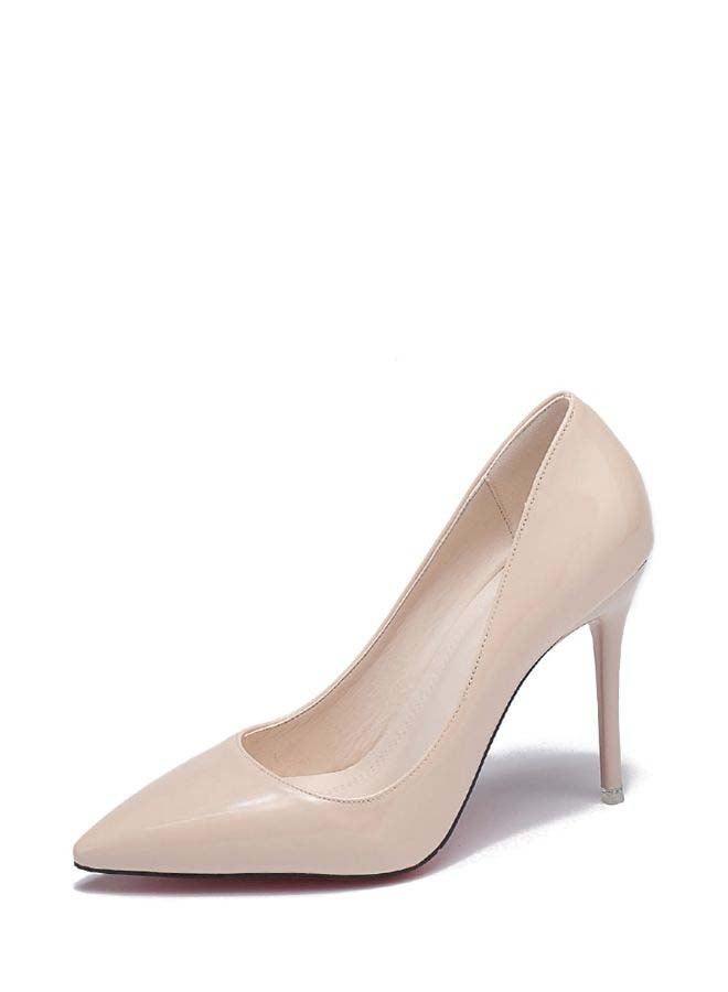 Stiletto Heeled Pumps Apricot - Image 2