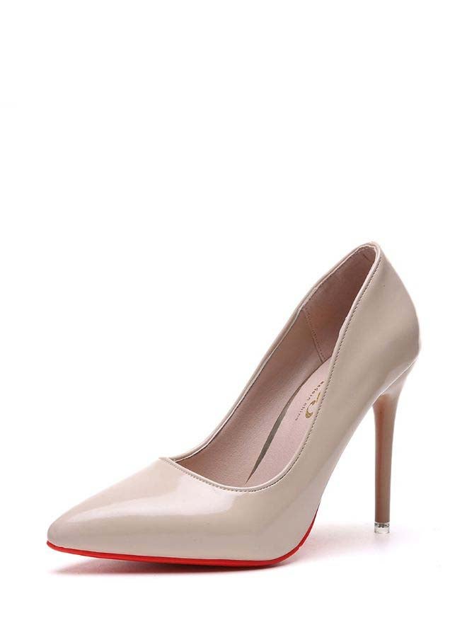 Stiletto Heeled Pumps Apricot - Image 2