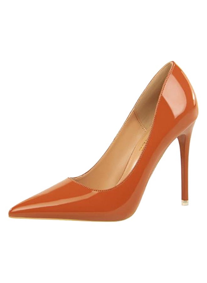 Women's Pointed Toe High Thin Heel Pumps Brown  - Image 2