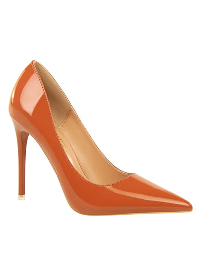 Women's Pointed Toe High Thin Heel Pumps Brown  - Image 1