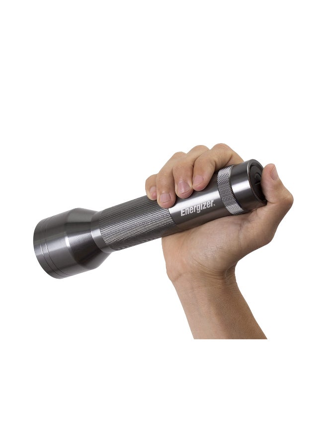 Energizer LED Metal Torch with 2 D Alkaline Batteries Grey 25cm - Image 2