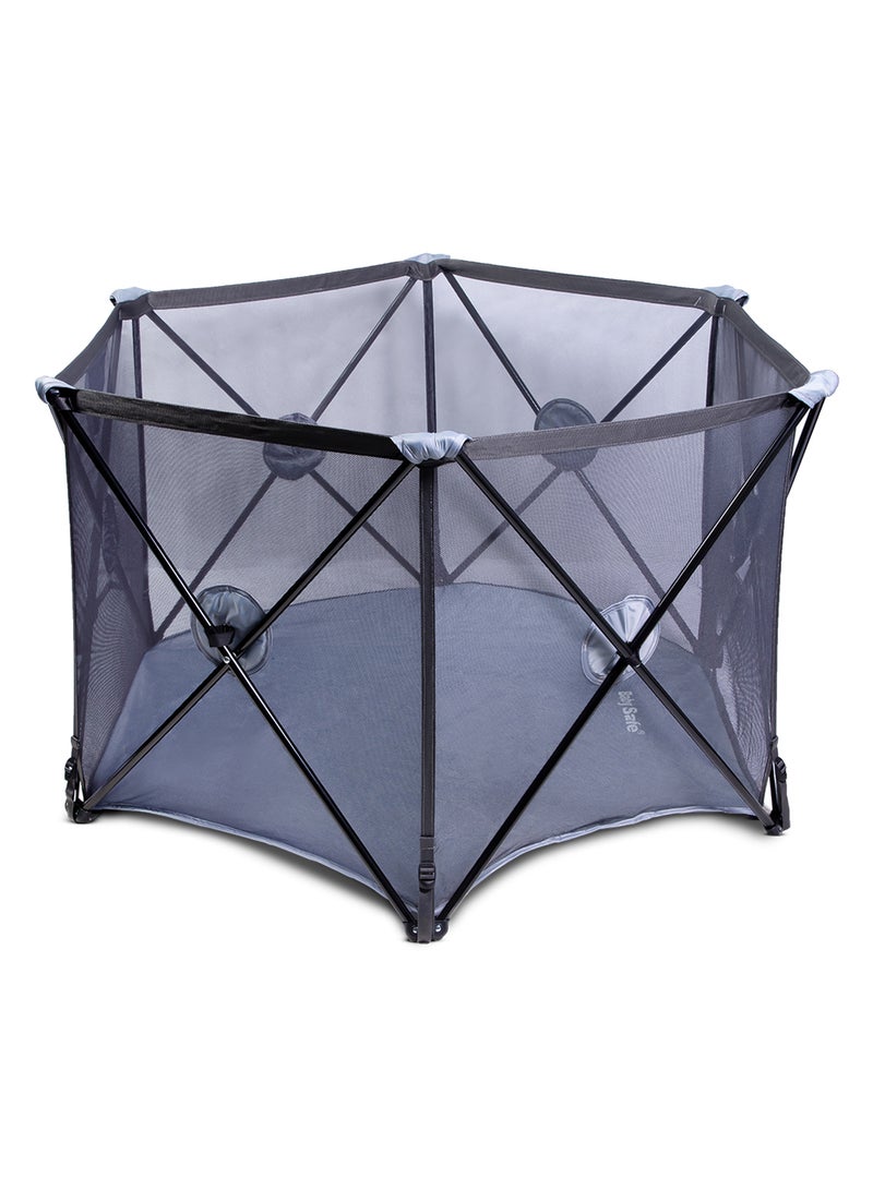 BabySafe - Pop N Play Foldable Playard, Easy And Compact Fold - Grey - Image 1