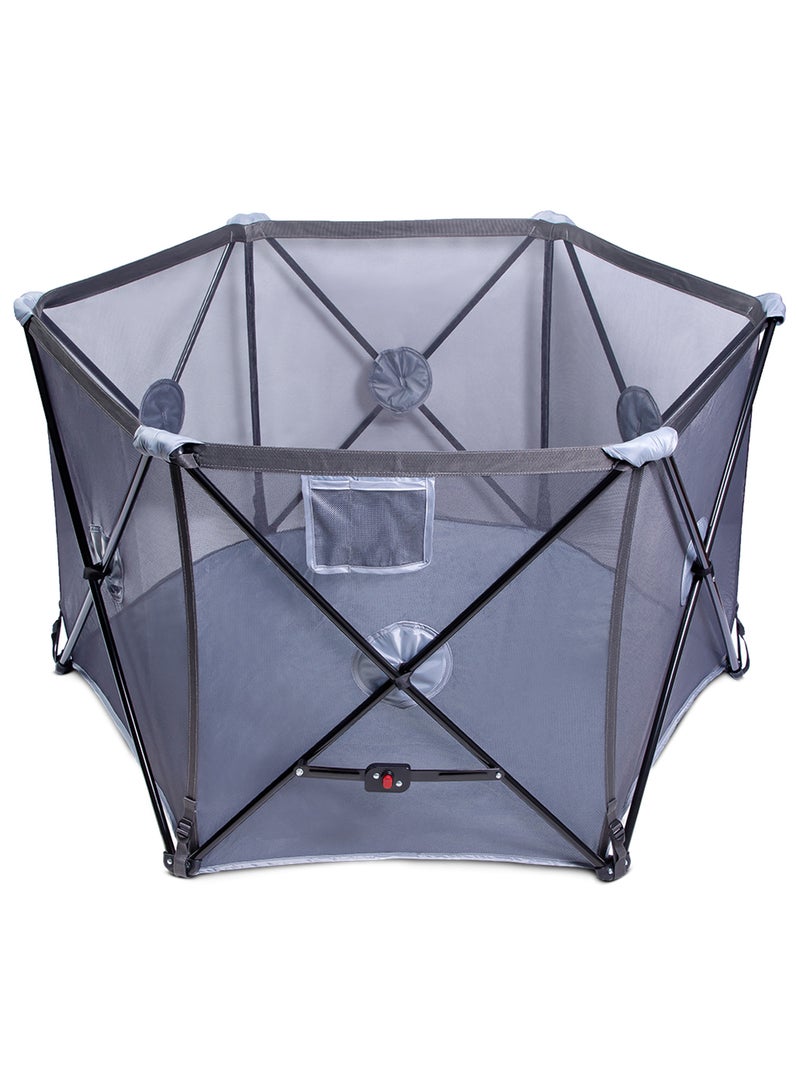 BabySafe - Pop N Play Foldable Playard, Easy And Compact Fold - Grey - Image 1
