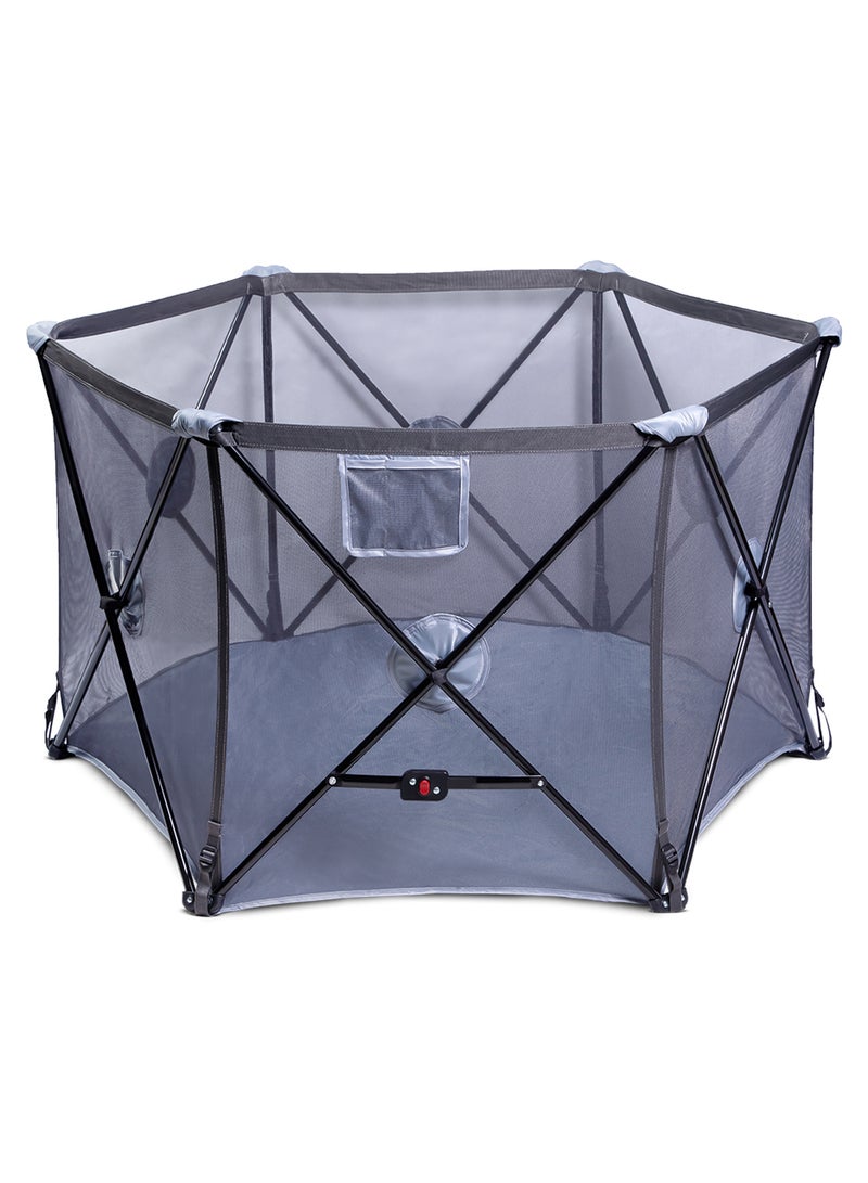 BabySafe - Pop N Play Foldable Playard, Easy And Compact Fold - Grey - Image 1