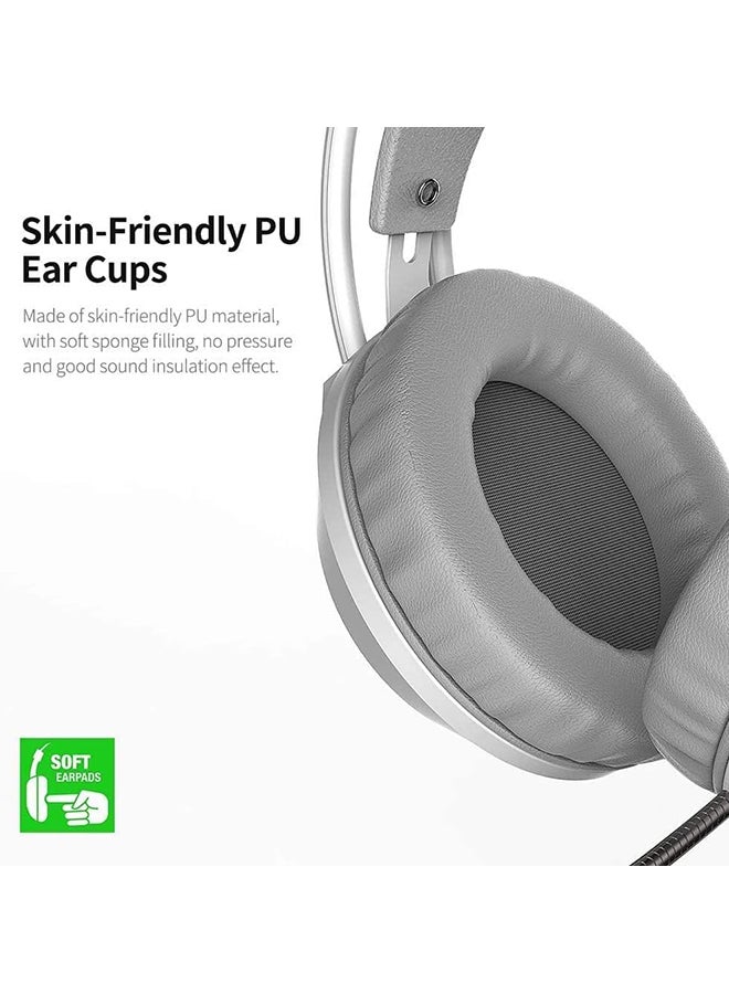 Ajazz AX120 Luminous Headset 3.5mm Audio USB Connector 50mm Surround Bass Sound Music Headphone Omnidirectional Microphone Soft Breathable Earmuffs Earphones for Computer Office Gaming  - Image 3