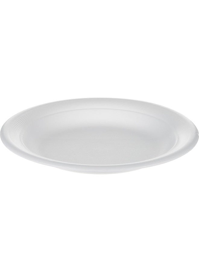 Hotpack - 25-Piece Round Foam Plate 3Compartment Set White 25x10inch - Image 1