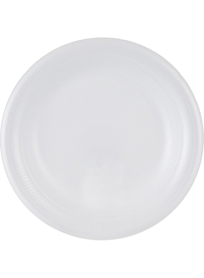 Hotpack - 25-Piece Round Foam Plate 3Compartment Set White 25x10inch - Image 1