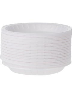 Hotpack 25-Piece Plastic Round Plate Set White 25 x 7inch  - Image 2