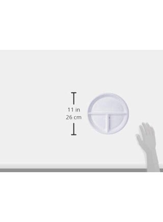 Hotpack Disposable Plastic Round Plate White 10 inch, 3 Compartment 25 Pieces White 10inch - view 5