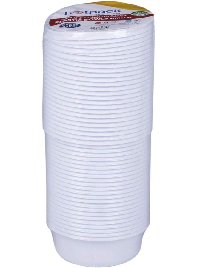 Hotpack 25-Piece Bowls With Lid White 225ml  - Image 2