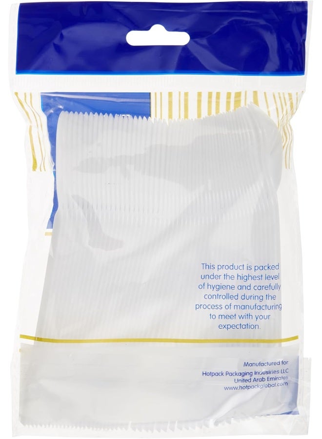 Hotpack Disposable Plastic Tea Spoon , White- 50Pcs White 50 x 6inch - Image 3