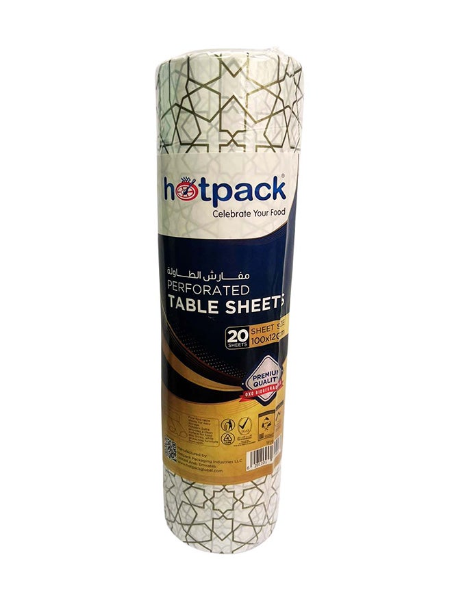 Hotpack 20 Sheet Hotpack Perfforated Sofra Roll 100cmx120cm Multicolour - Image 2