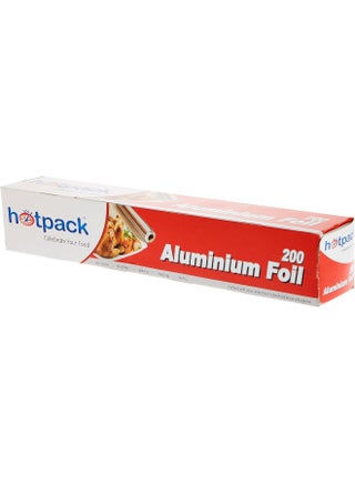 Hotpack Disposable Heavy Duty Embossed Silver Aluminium Foil 30cm width 200 Sqft for food wrap, 1 Roll Silver 62.0meter - view 3