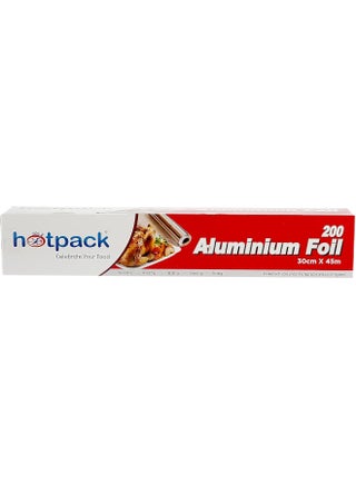 Hotpack Disposable Heavy Duty Embossed Silver Aluminium Foil 30cm width 200 Sqft for food wrap, 1 Roll Silver 62.0meter - view 4