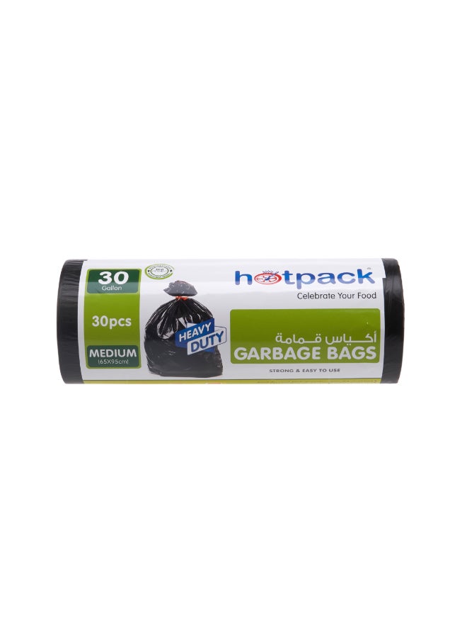 Hotpack Garbage Bag Roll 65X95cm, 60 Pieces Black 65x95cm - Image 1