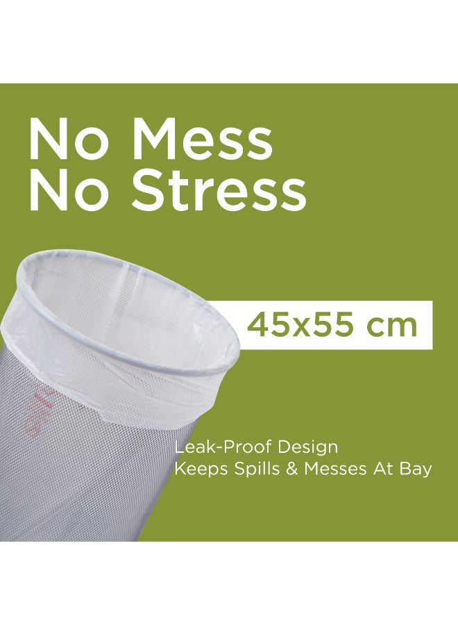 هوت باك لفة أكياس قمامة، مجموعة من 50 قطعة أبيض 45x55سم - Image 5