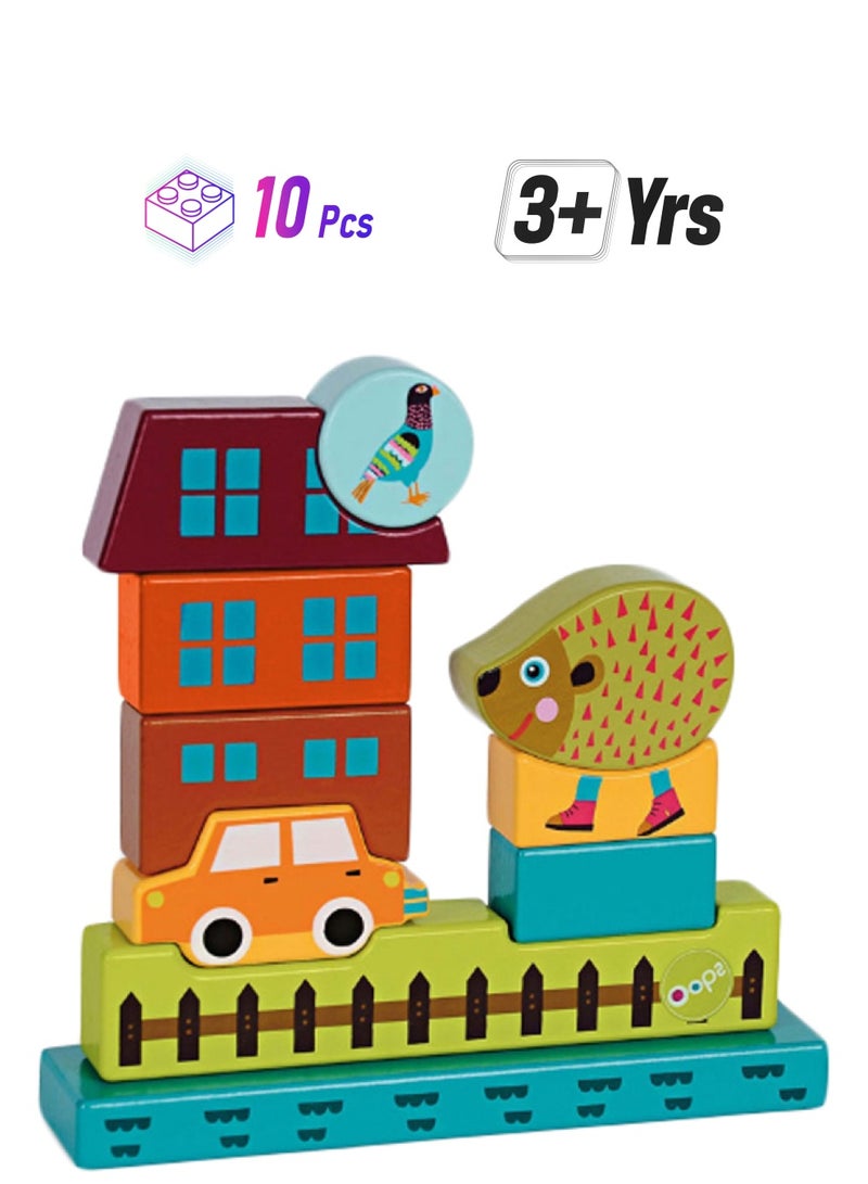 Oops 16004.24 10-Piece Hedgehog Magnetic Building Block Set 10 3+ Years - Image 1