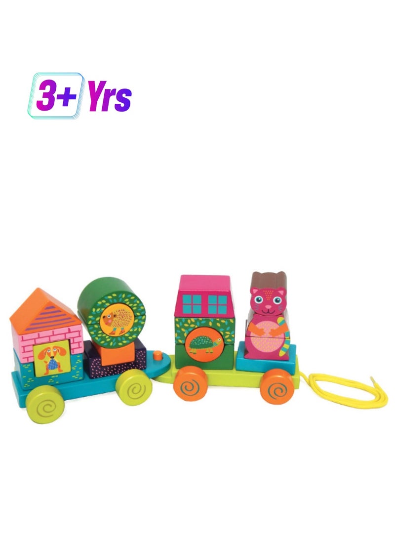 Oops 17001.00 19-Piece Fun Forest And City Activity Train Rotatating Block Set 19 3+ Years
