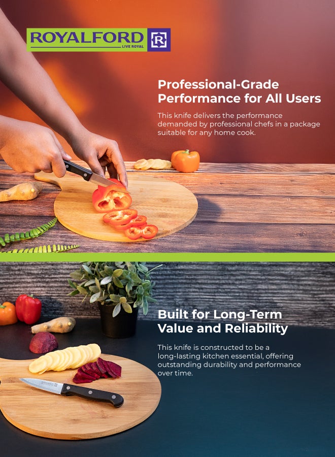 رويال فورد سكين تقشير من الستانلس ستيل أسود/فضي 3.5بوصة - Image 4