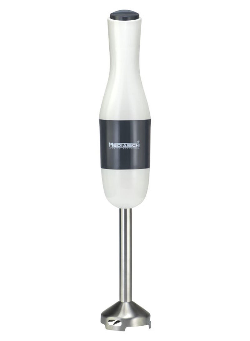 Media Tech Hand Blender, 450 Watt, Full Copper Motor, Stainless Steel Shaft & Detachable Body, Stainless Blades, Easy to use, MT-23E White - Image 1