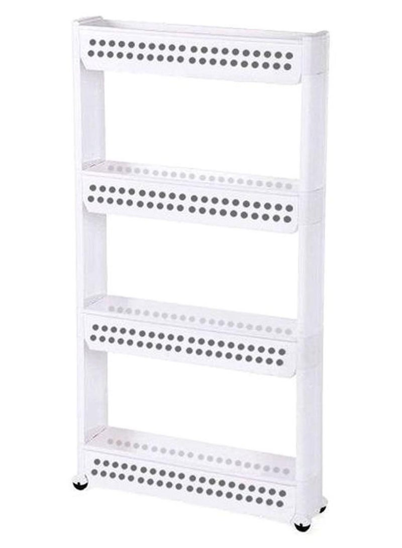 4-Tier Storage Rack White 54.5x13x72.5cm