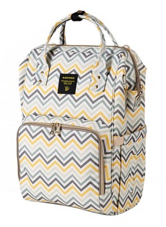 Sunveno Zipper Baby Diaper Bag, With Usb Port And Waterproof Pocket - Yellow Wave  - Image 2