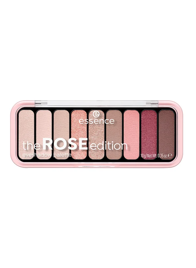 Essence The Rose Edition Eyeshadow Palette | 9 Pink Tones | 20 Lovely In Rose | Matte Metallic Natural Finish | Long Lasting & Colour Intense | Vegan | No Alcohol | Shimmery Compact Powder | 10g