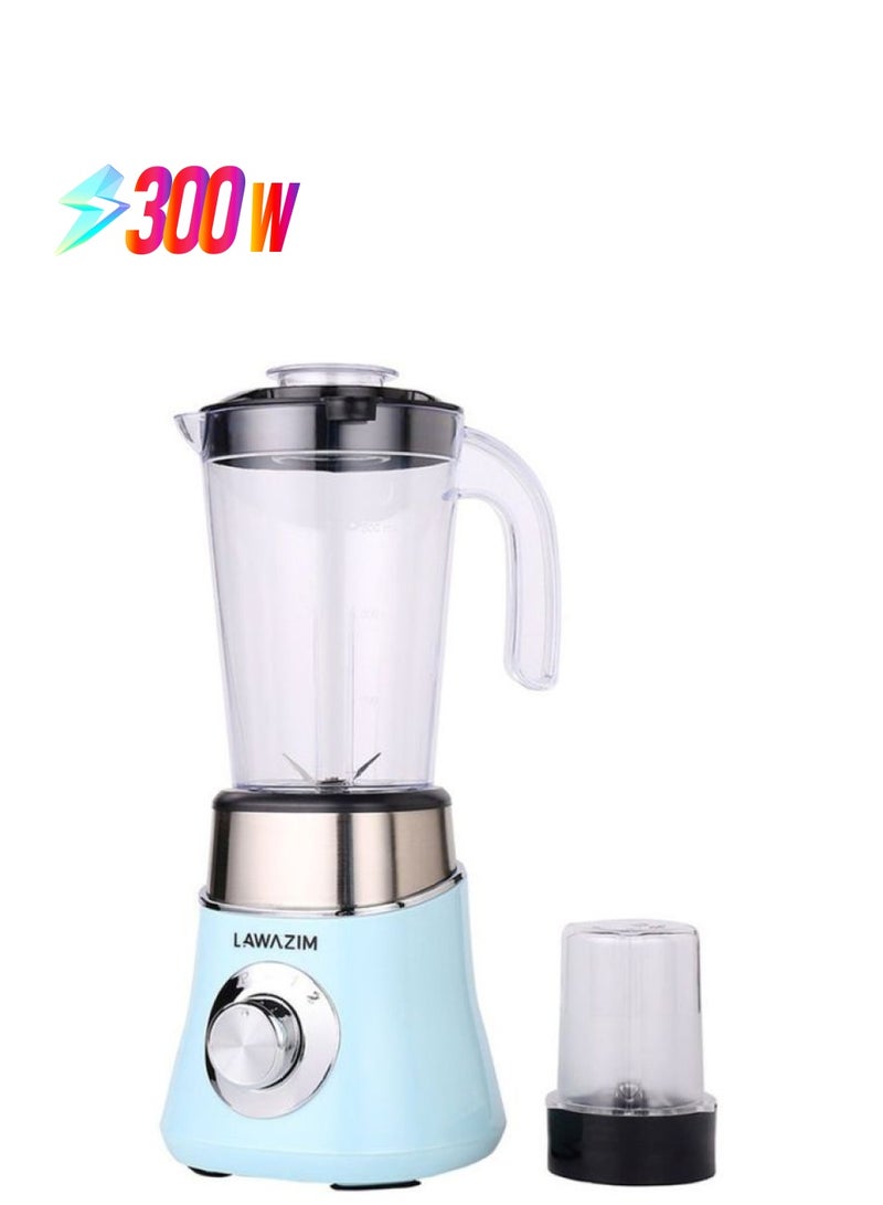 لوازم - خلاطة طعام 2 في 1 بسرعتين 800 ml 300 W 05-2103-04 أزرق/شفاف/اسود - Image 1