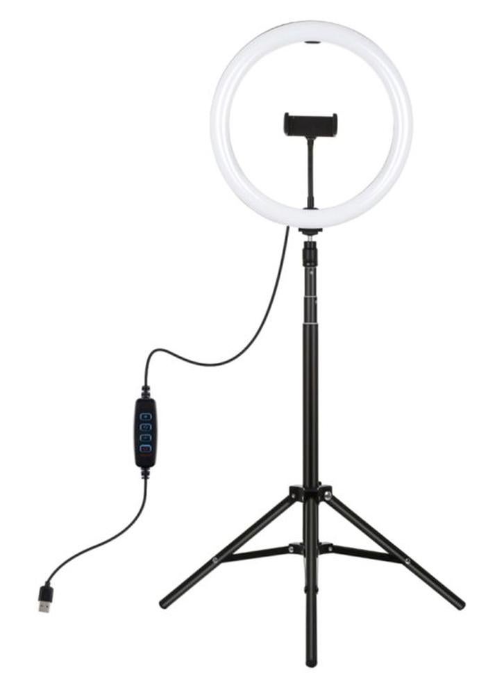 PULUZ 12 Inch Dimmable LED Photography Ring Light With Tripod Light Stand Black - Image 1