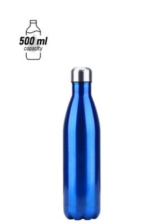 Stainless Steel Vacuum Insulated Water Bottle Blue/Silver 265x70mm