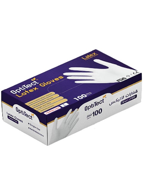 100-Piece Disposable Powder-free Latex Gloves Set Large