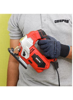 GEEPAS Jigsaw -  0-3000SPM Cutting in Wood 100mm Metal, 10mm | Multi-Functional Cutter Variable Speed Dial (0-3) Cutting Angle & Trigger Lock Orange/Black  - Image 4