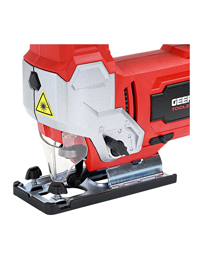 GEEPAS Jigsaw -  0-3000SPM Cutting in Wood 100mm Metal, 10mm | Multi-Functional Cutter Variable Speed Dial (0-3) Cutting Angle & Trigger Lock Orange/Black 