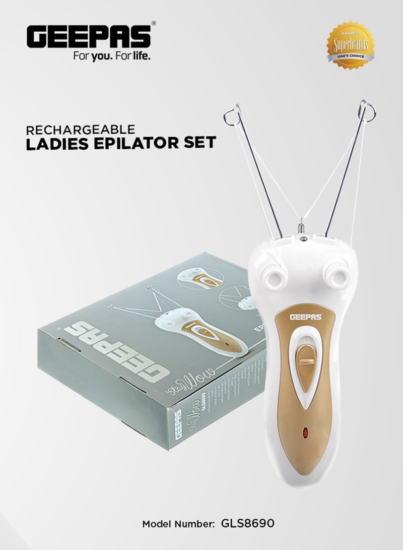 GEEPAS - Stay Wow Rechargeable Hair Removal Epilator Brown/White 5.8x23.4x17.6cm - Image 1