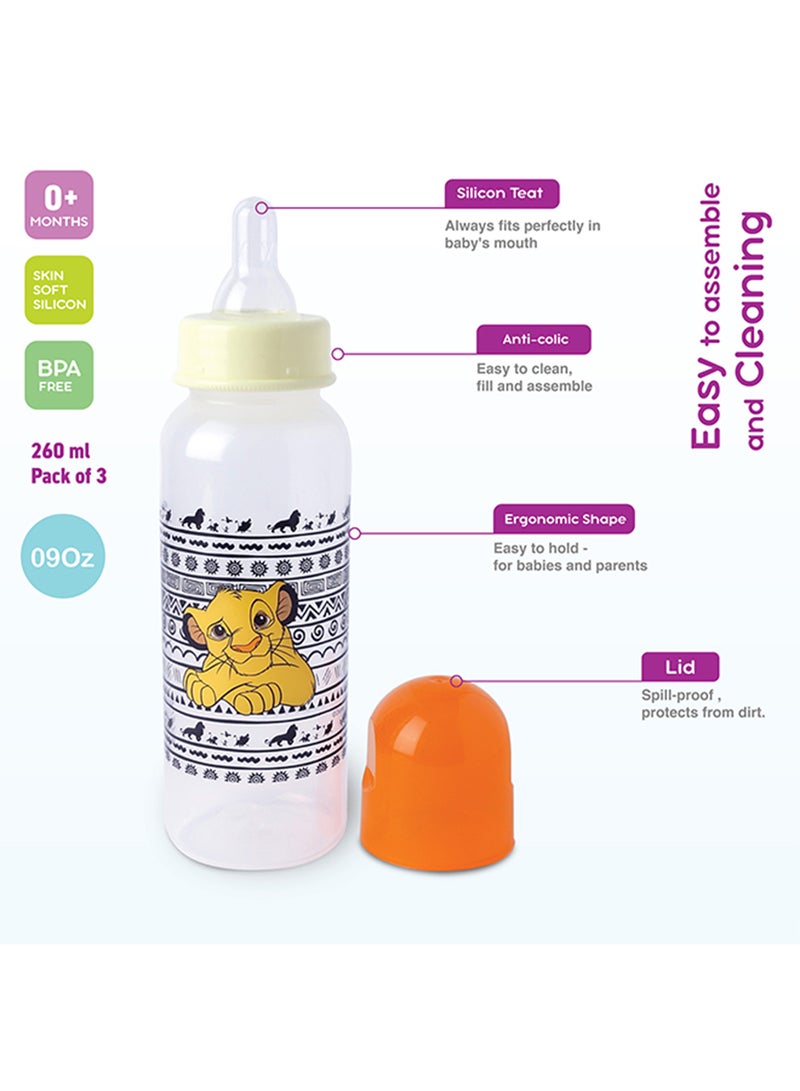 Disney - The Lion King Feeding Bottle, 250 mL, Pack Of 3 - Image 1
