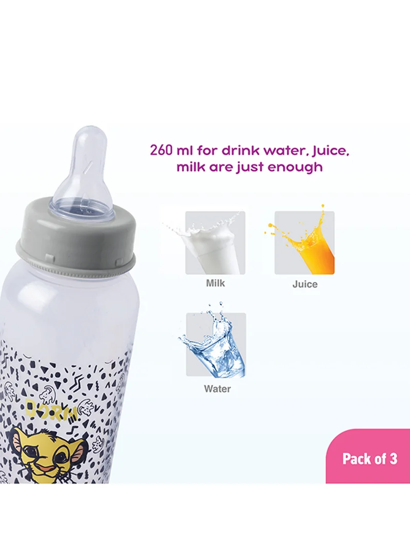 Disney The Lion King Feeding Bottle, 250 mL, Pack Of 3