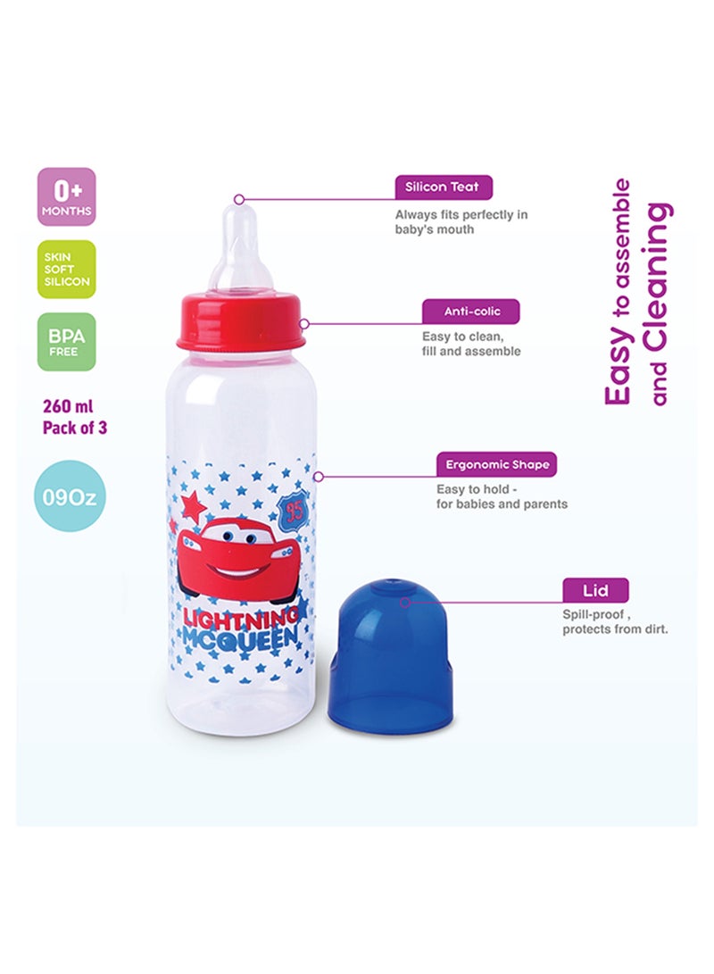 Disney Cars Feeding Bottle Set - 9 oz (250 mL), Pack of 3  - Image 2