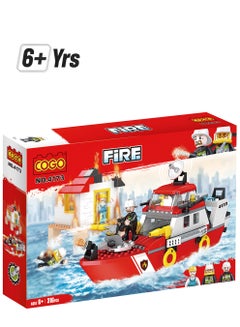 COGO 4173 316-Piece Firefighter Series Non-Toxic Building Blocks Set For Kids 316 6+ Years  - Image 1
