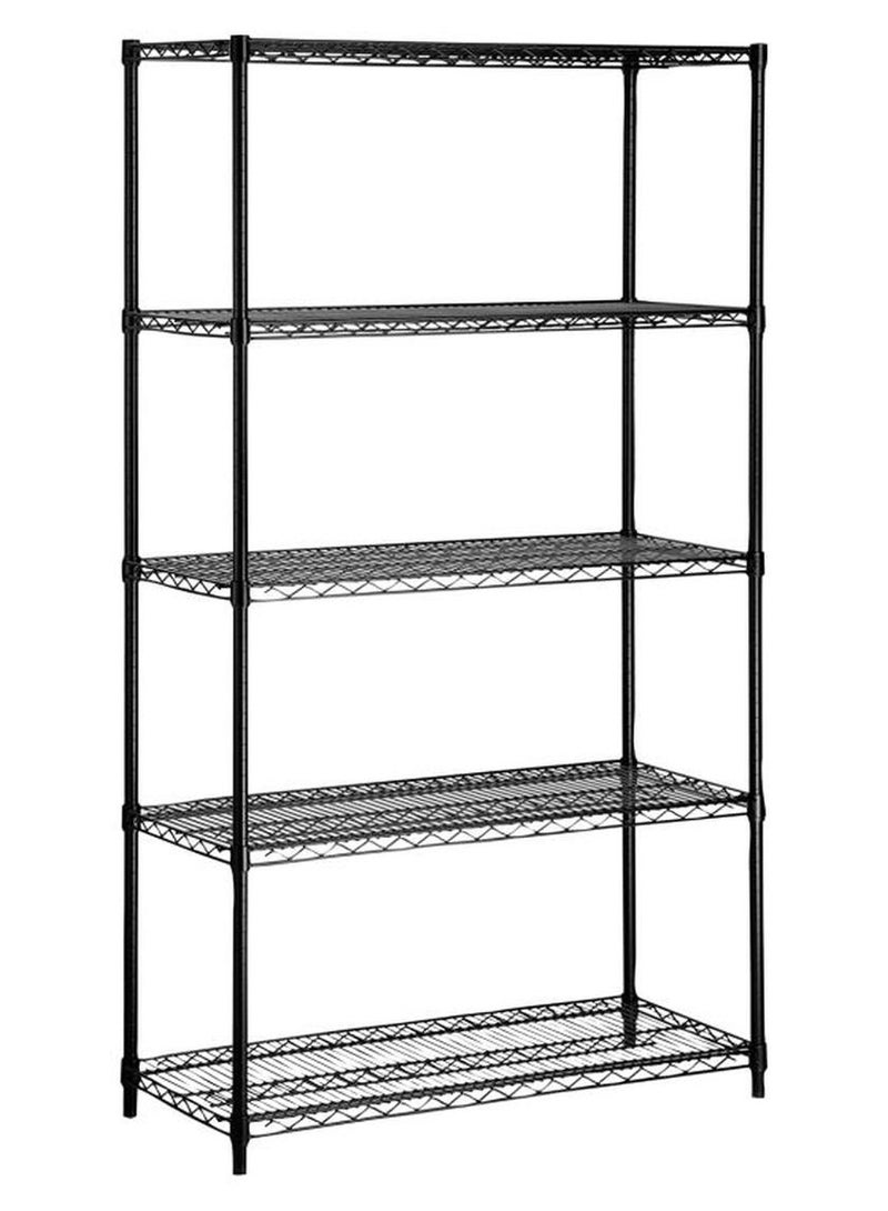 5-Tier Wire Shelving Storage Rack Black 158x60x35cm