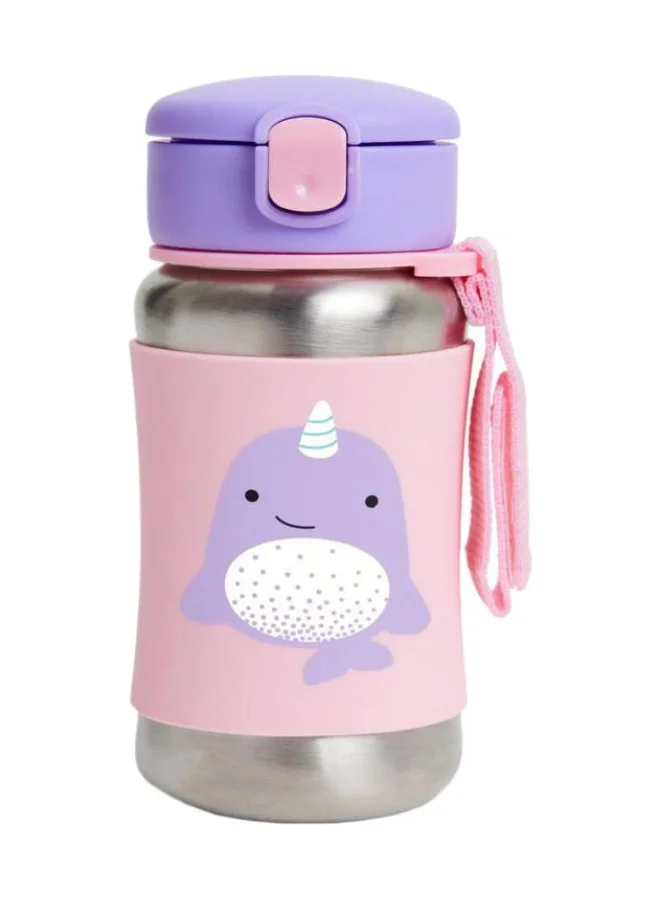 Skip Hop Zoo Stainless Steel Straw Bottle - Narwhal