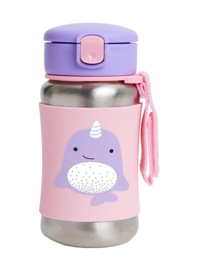 Skip Hop Zoo Stainless Steel Straw Bottle - Narwhal - Image 1