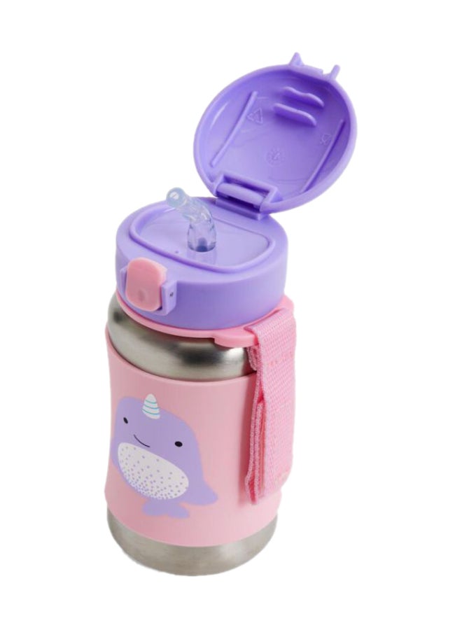 Skip Hop Zoo Stainless Steel Straw Bottle - Narwhal - Image 2